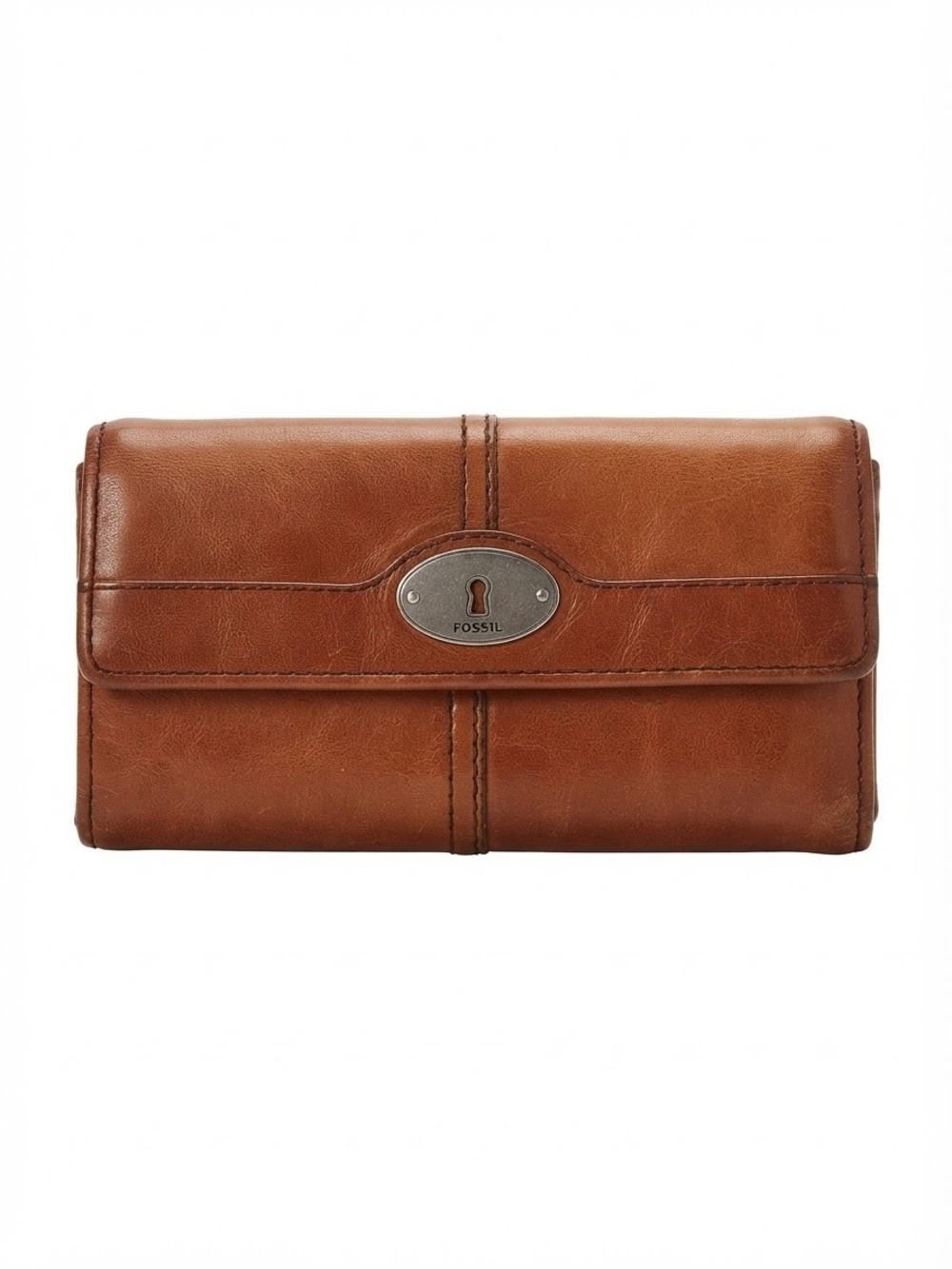 Fossil Women's Brown Leather Wallet - Classic Continental Clutch